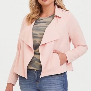 Torrid Pink Drape Collar Twill Jacket SIZE 2